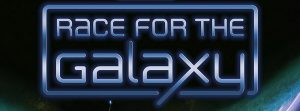How to play Race for the Galaxy game logo against a starfield