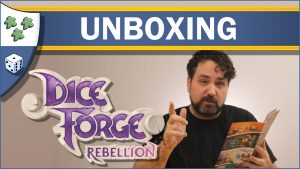 Nights Around a Table Dice Forge: Rebellion board game expansion unboxing video thumbnail