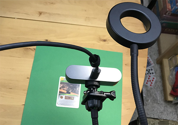 gooseneck clamp and ring light tripod for closeup overlays in OBS