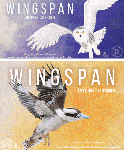Nights Around a Table - Wingspan European an Oceania expansion covers