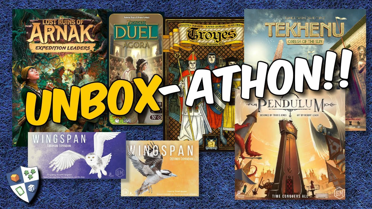 Nights Around a Table - Unboxathon - Lost Ruins of Arnak Expedition 7 Wonders Duel Agora Troyes Wingspan Oceania Europeon Pendulum Tekhenu